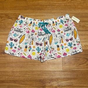 NWT Bobbie Brooks Sleepwear Summer Themed Sleep, Pajama Shorts, Size Extra Large